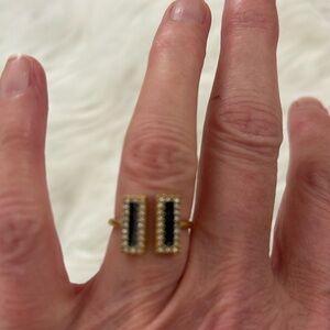 Kate spade adjustable costume diamond and sapphire ring